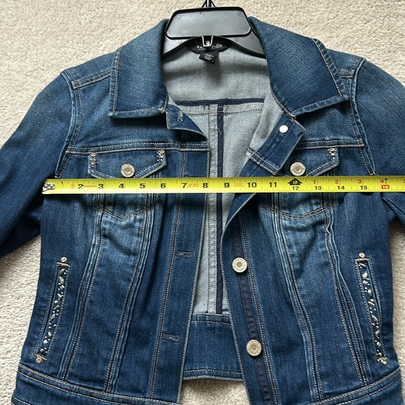 WHBM Embellished Denim Jacket, Size 2 - Picture 13 of 14